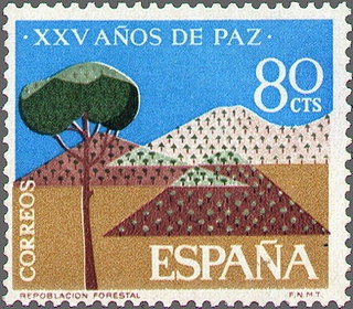 z vendido ESPAÑA 1964 1581 Sello Nuevo XXV Años de Paz Española Repoblación Forestal Espana Spain Espagne Spagna Spanje Spanien 